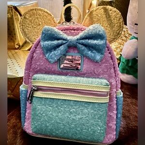 NEW SEQUINS DISNEY PARKS LOUNGEFLY BACKPACK